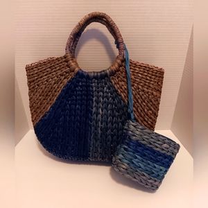 Euc!!! Multicolored basket bag bundle